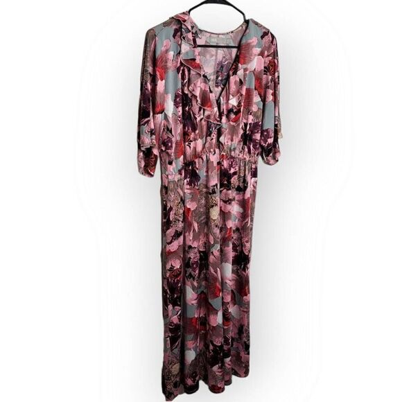 ASOS Women's Pink and Grey Iris Soft Midi Dress size 10 US - Picture 2 of 6